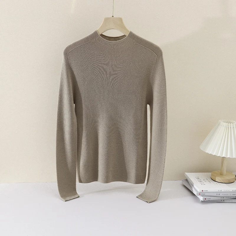 Damen Schlanker Feinstrick-Rundhalspullover mit Raglan-Schultereinsatz Nord Taschen