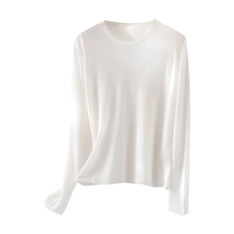 Damen Leichtes Feinstrick-Basicshirt mit extraweichem Fall und feinem Rippkragen Nord Taschen