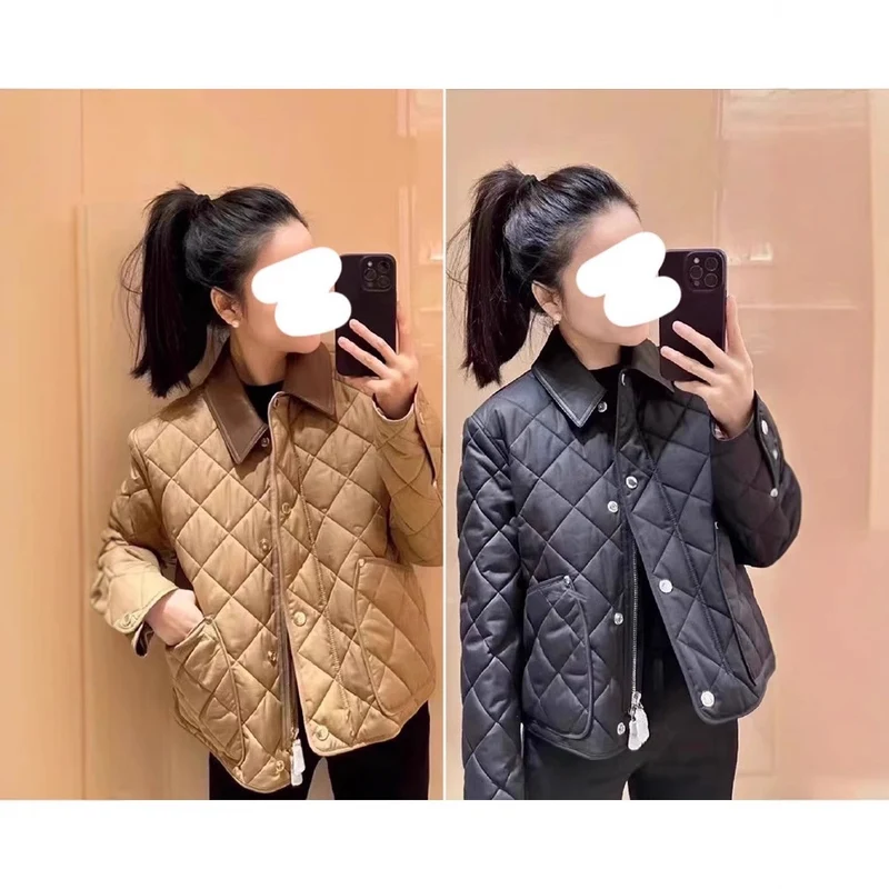 Damen Steppjacke mit kontrastierendem Kunstlederkragen und Boxy‑Schnitt Nord Taschen