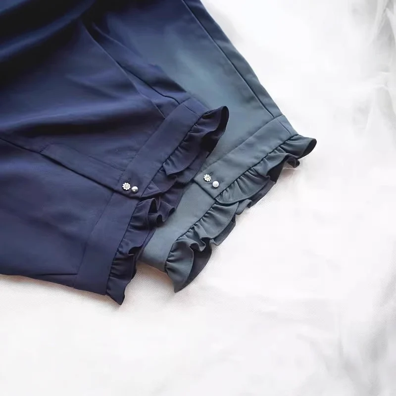 Damen Rüschenbluse mit Perlen‑Zierknopf und Manschettenrüsche Nord Taschen