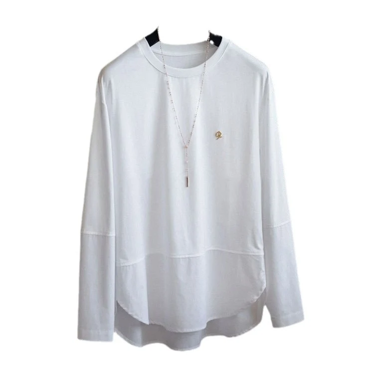 Damen Oversize-Langarmshirt im Lagenlook mit abgerundetem Hoch-Tief-Saum Nord Taschen