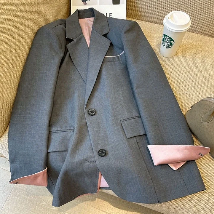 Damen Oversize-Blazer mit Relaxed-Silhouette, zwei Knöpfen & Satin-Innenverarbeitung Nord Taschen
