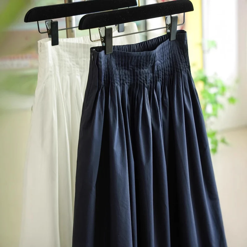 Damen Midirock mit hoch angesetztem Faltenbund und weitem, gerafftem Volumen Nord Taschen