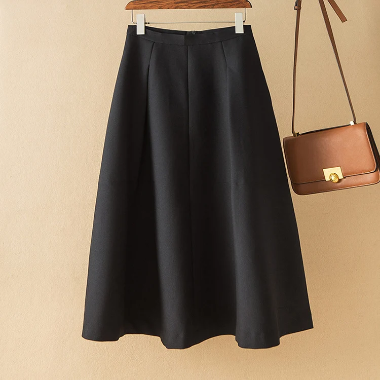Damen Midi A-Linien-Rock mit hoher Taille und elegantem Fall Nord Taschen
