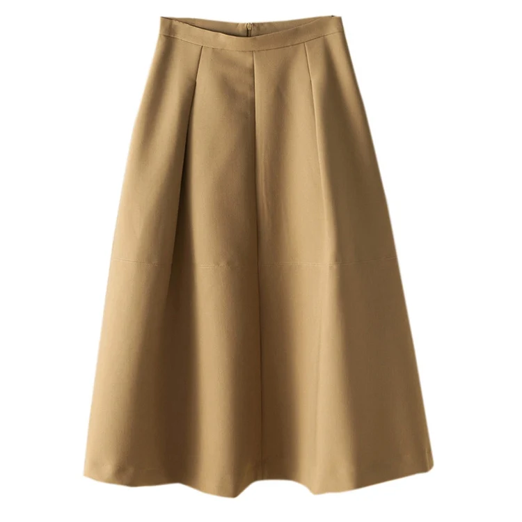 Damen Midi A-Linien-Rock mit hoher Taille und elegantem Fall Nord Taschen