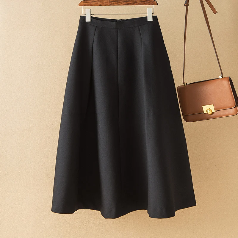 Damen Midi A-Linien-Rock mit hoher Taille und elegantem Fall Nord Taschen