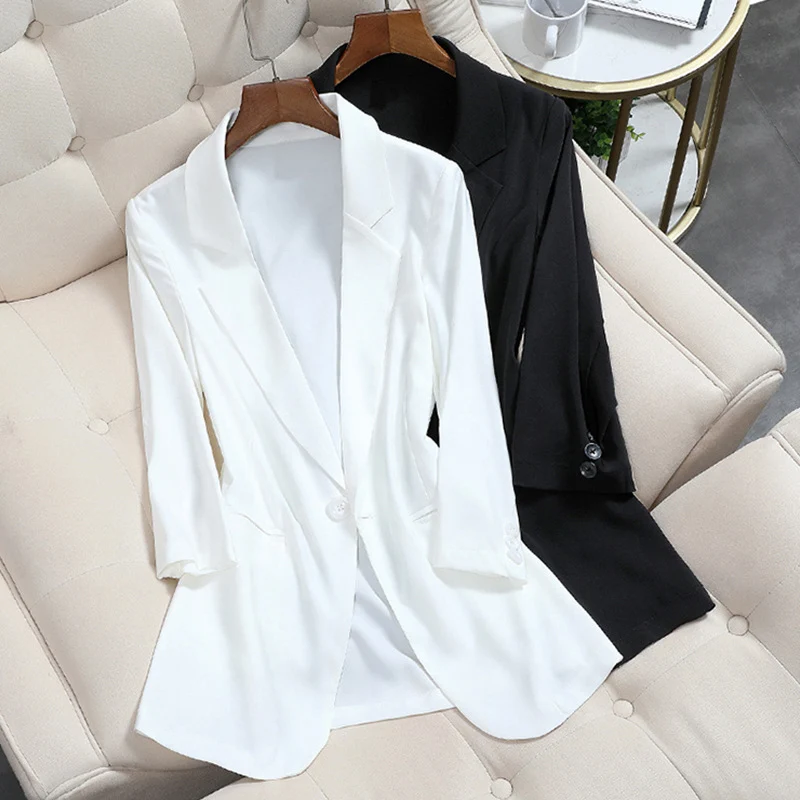 Damen Leichter taillierter Longblazer mit fallendem Saum und Paspeltaschen Nord Taschen