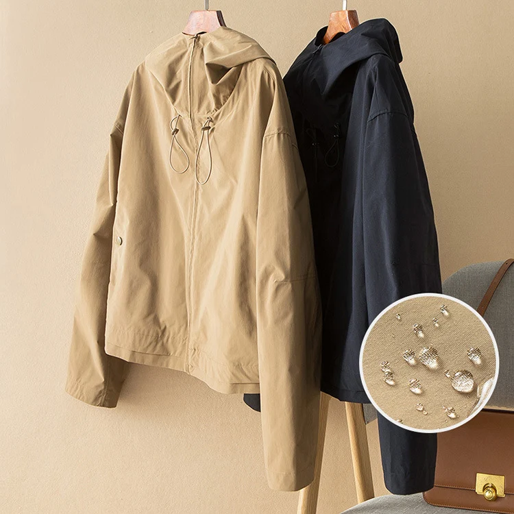 Damen Leichte Kapuzenjacke mit Boxy‑Silhouette und Kordelzug Nord Taschen
