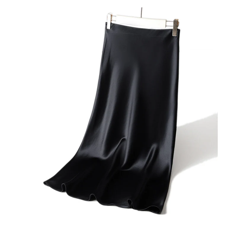 Damen Langer Satin-Maxirock im Bias-Cut mit taillenhoher Passform und fließender A‑Linie Nord Taschen