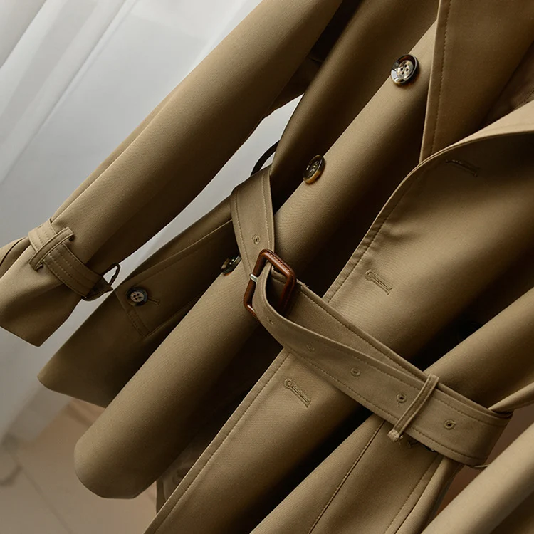 Damen Kurztrench mit Boxy‑Silhouette, doppelreihig und taillierbarem Gürtel Nord Taschen