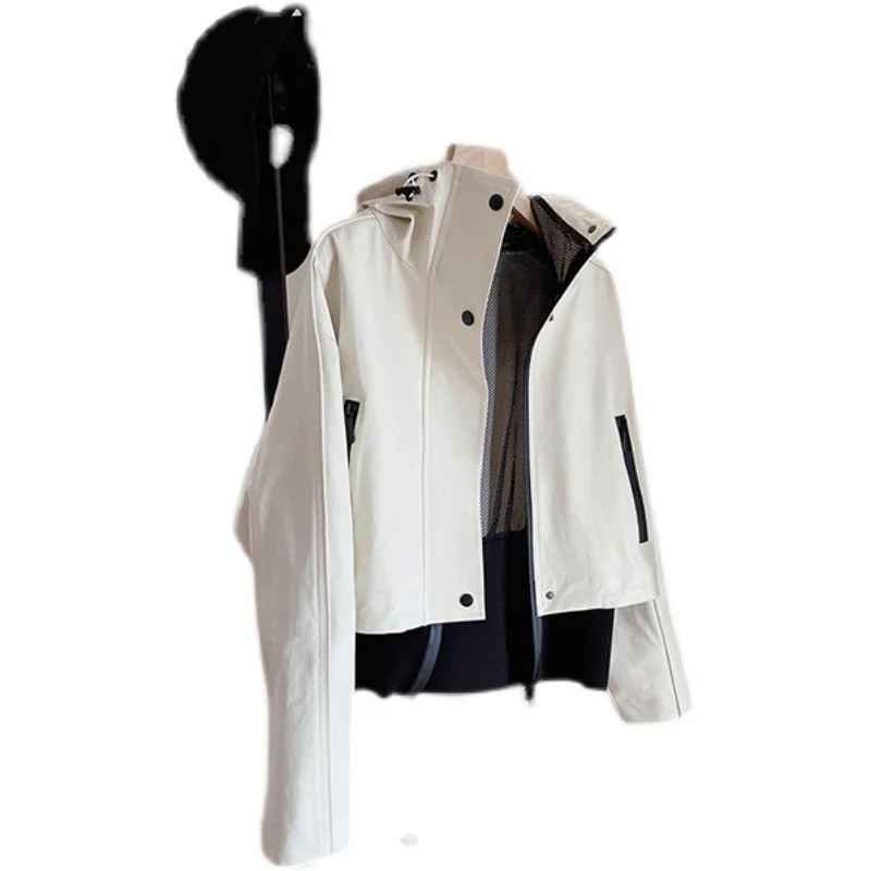 Damen Kurzjacke mit Kapuze, Mesh-Futter & verdecktem Reißverschluss Nord Taschen
