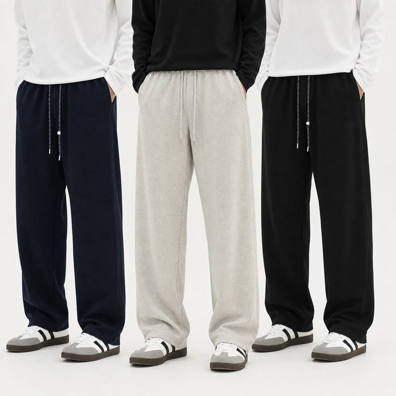 Herren Weiche Relax-Fit Jogginghose mit weitem Bein und Kordelzug Nord Taschen
