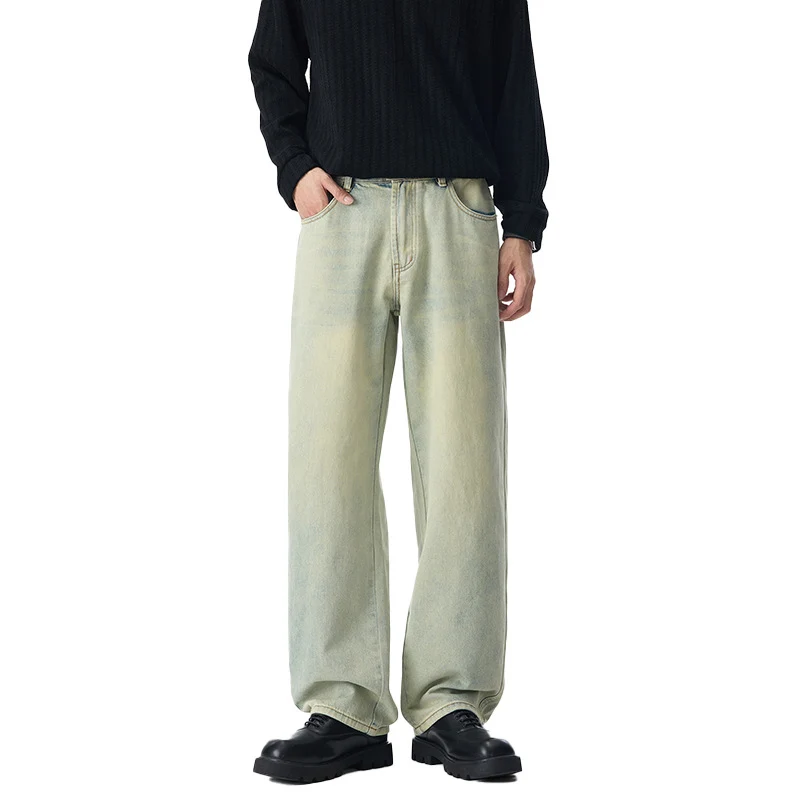 Herren Locker geschnittene Denim-Jeans mit weitem Bein und soften Vintage-Fade Nord Taschen