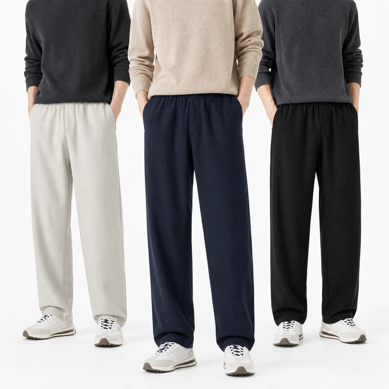 Herren Locker geschnittene Baumwoll-Mischhose mit elastischem Komfortbund Nord Taschen