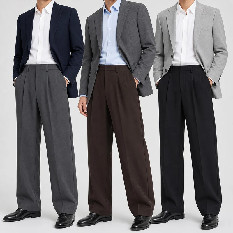 Herren Bundfaltenhose mit weitem Bein und relaxed Fit Nord Taschen