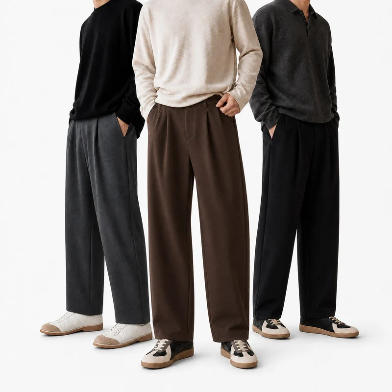 Herren Bundfaltenhose mit weitem Bein und relaxed Fit Nord Taschen