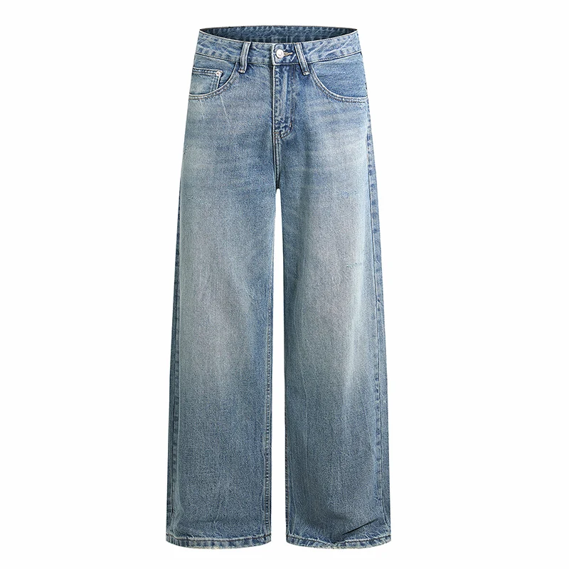 Damen Weite Jeans mit hohem Bund und geradem Bein Nord Taschen