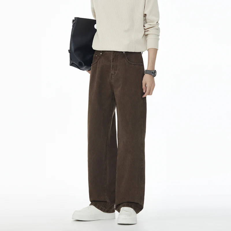 Damen Weite High-Waist-Hose aus Baumwolltwill mit markanter Seitennaht und klassischem Taschen‑Schnitt Nord Taschen