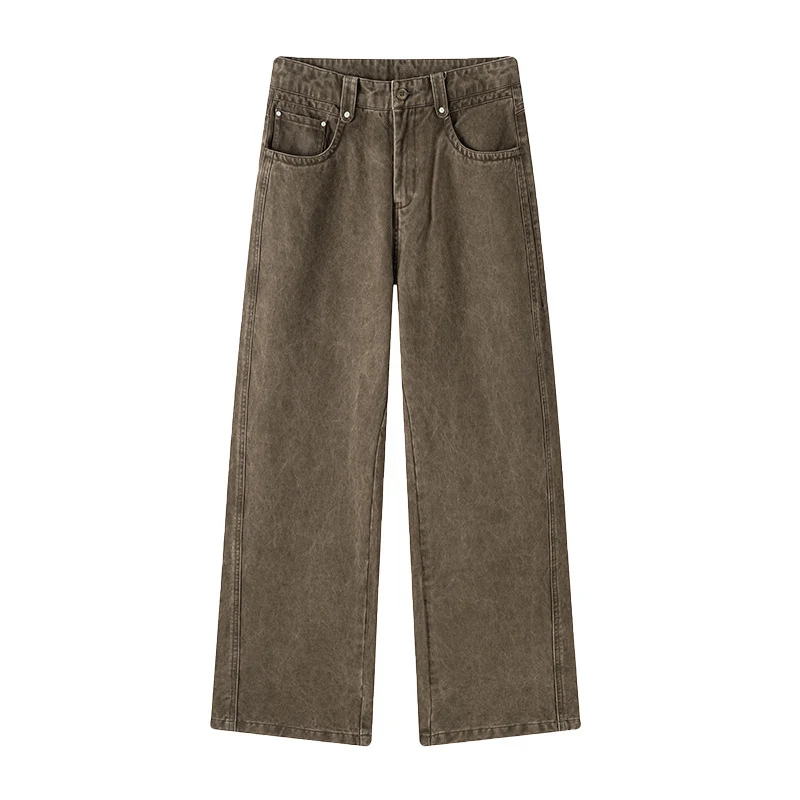 Damen Weite High-Waist-Hose aus Baumwolltwill mit markanter Seitennaht und klassischem Taschen‑Schnitt Nord Taschen