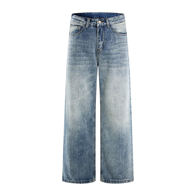 Damen High-Waist Weitbein-Jeans aus Denim mit Vintage-Waschung Nord Taschen