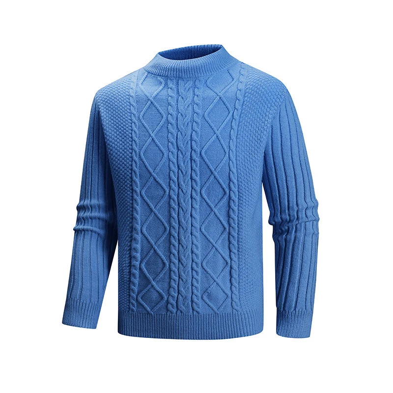 Herren Feinstrick-Rollkragenpullover mit Zopfmuster und gerippten Ärmeln Nord Taschen