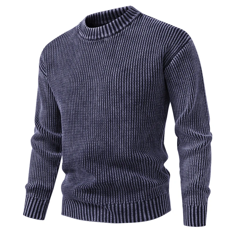 Herren Feinstrick-Rippstrickpullover mit Mockneck und elastischem Saum Nord Taschen