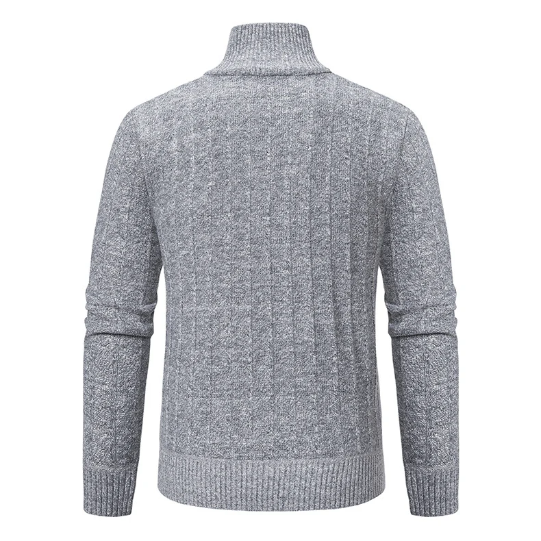 Herren Feinstrick-Halbzip-Pullover mit Zopfmuster und strukturierter Melange-Optik Nord Taschen