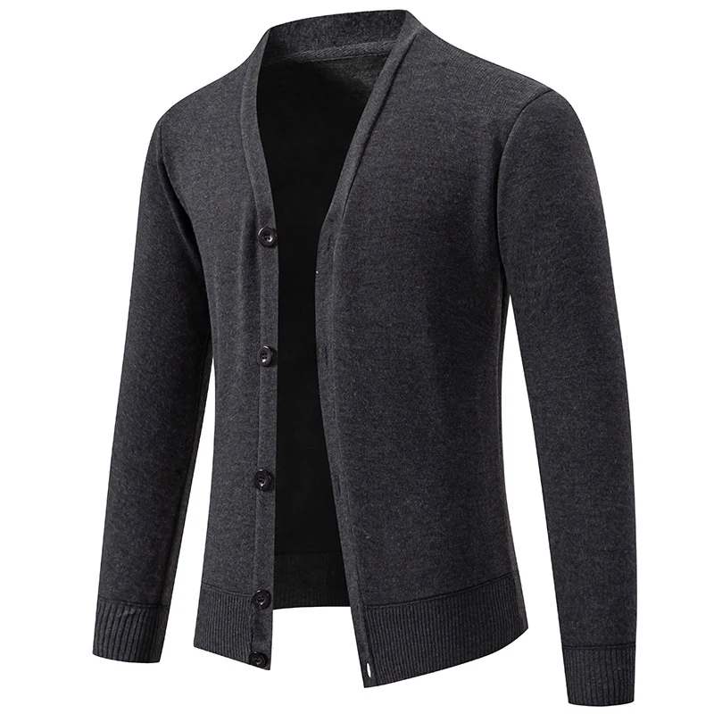 Herren Feinstrick-Cardigan mit V-Ausschnitt, schmaler Silhouette und Rippabschlüssen Nord Taschen