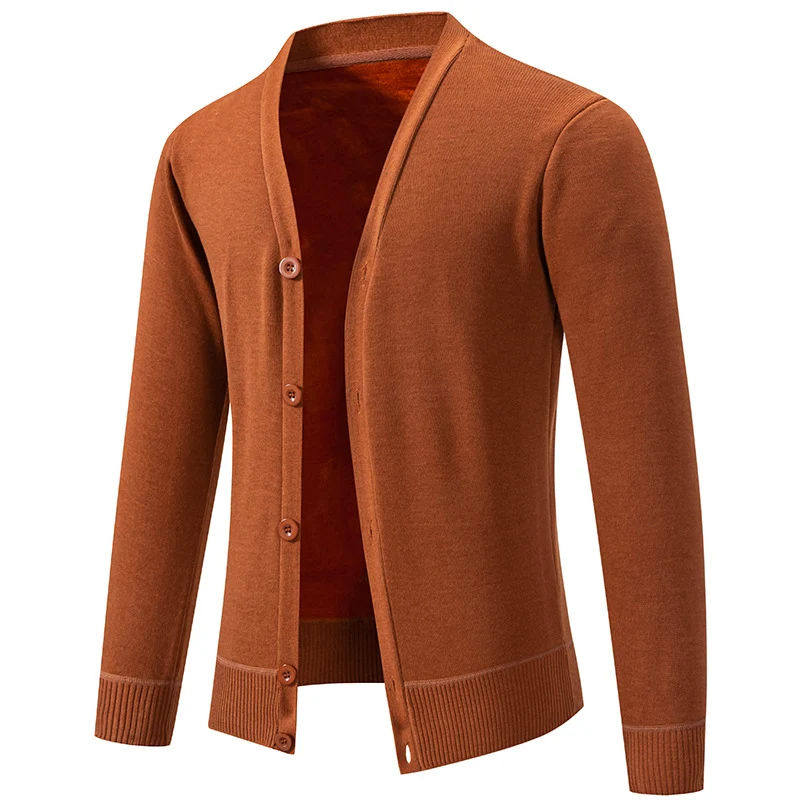 Herren Feinstrick-Cardigan mit V-Ausschnitt, schmaler Silhouette und Rippabschlüssen Nord Taschen