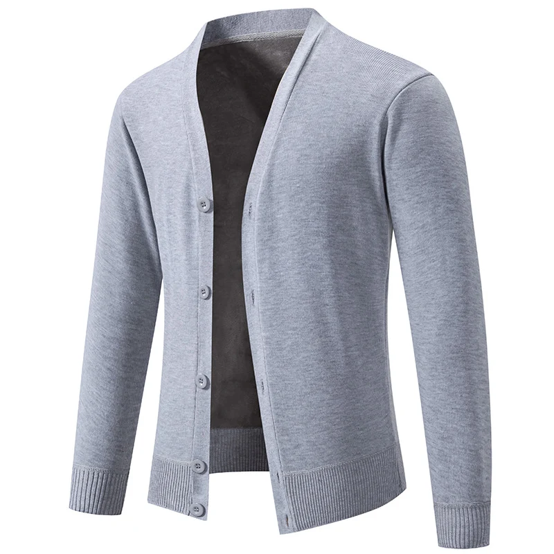 Herren Feinstrick-Cardigan mit V-Ausschnitt, schmaler Silhouette und Rippabschlüssen Nord Taschen