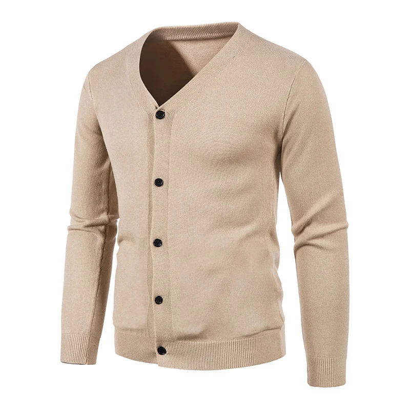 Herren Feinstrick-Cardigan mit V-Ausschnitt, schmaler Passform und Knopfleiste Nord Taschen