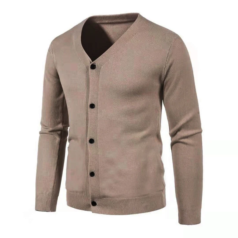 Herren Feinstrick-Cardigan mit V-Ausschnitt, schmaler Passform und Knopfleiste Nord Taschen