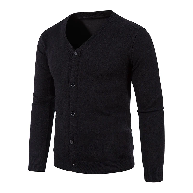 Herren Feinstrick-Cardigan mit V-Ausschnitt, schmaler Passform und Knopfleiste Nord Taschen