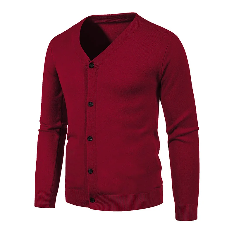 Herren Feinstrick-Cardigan mit V-Ausschnitt, schmaler Passform und Knopfleiste Nord Taschen