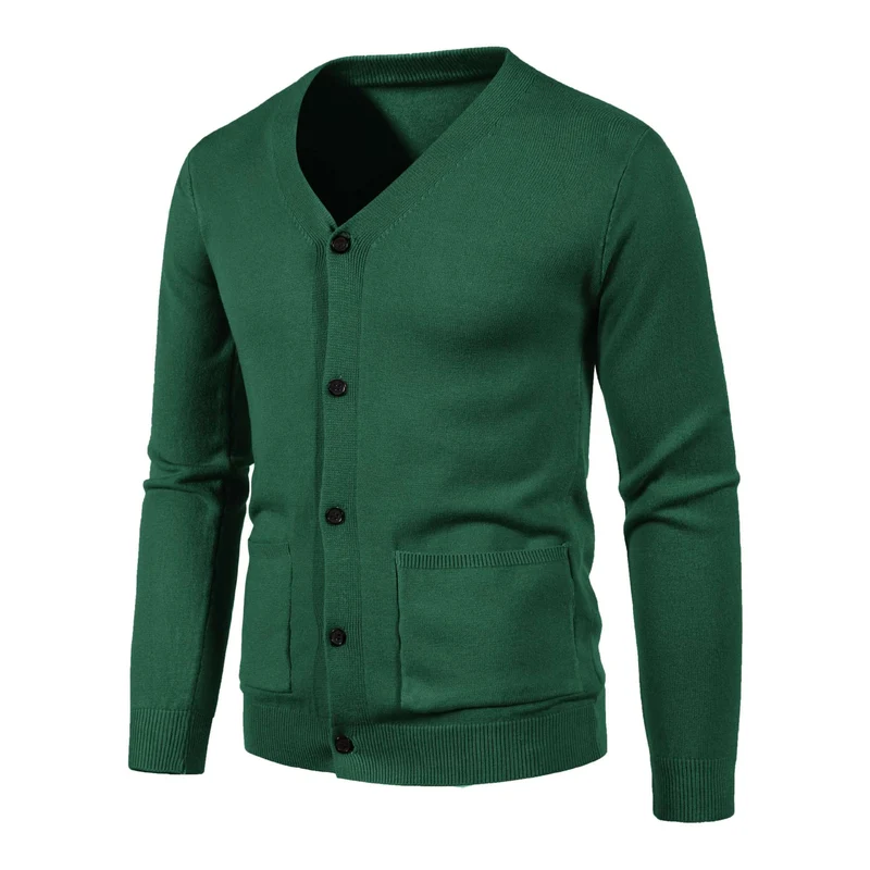 Herren Feinstrick-Cardigan mit V-Ausschnitt, Knopfleiste und aufgesetzten Taschen Nord Taschen
