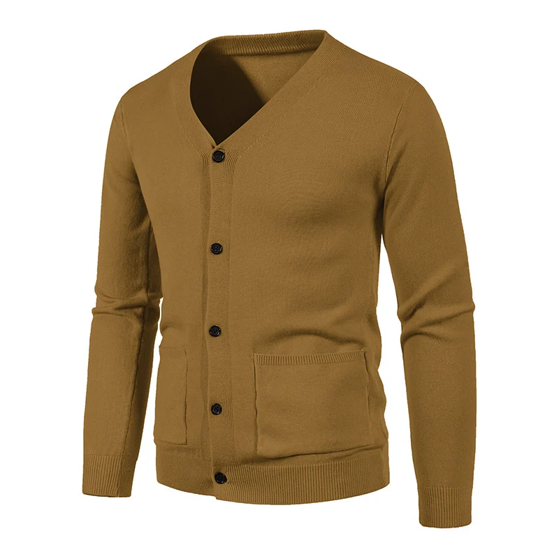 Herren Feinstrick-Cardigan mit V-Ausschnitt, Knopfleiste und aufgesetzten Taschen Nord Taschen