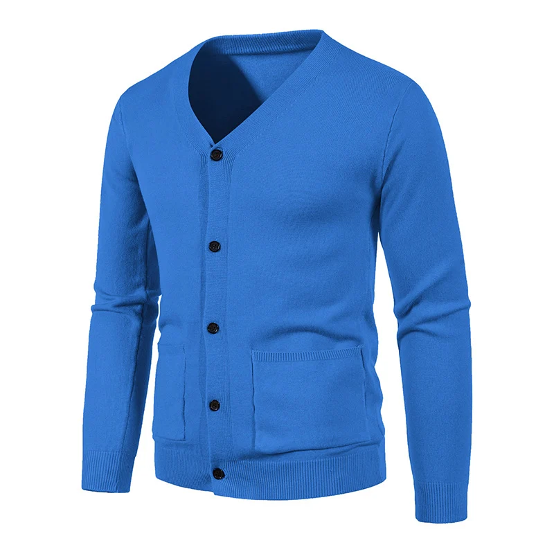 Herren Feinstrick-Cardigan mit V-Ausschnitt, durchgehender Knopfleiste und aufgesetzten Taschen Nord Taschen
