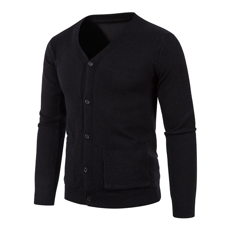 Herren Feinstrick-Cardigan mit V-Ausschnitt, durchgehender Knopfleiste und aufgesetzten Taschen Nord Taschen