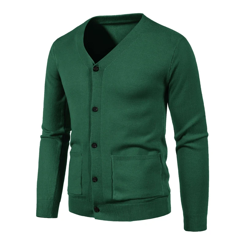 Herren Feinstrick-Cardigan mit V-Ausschnitt, durchgehender Knopfleiste und aufgesetzten Taschen Nord Taschen