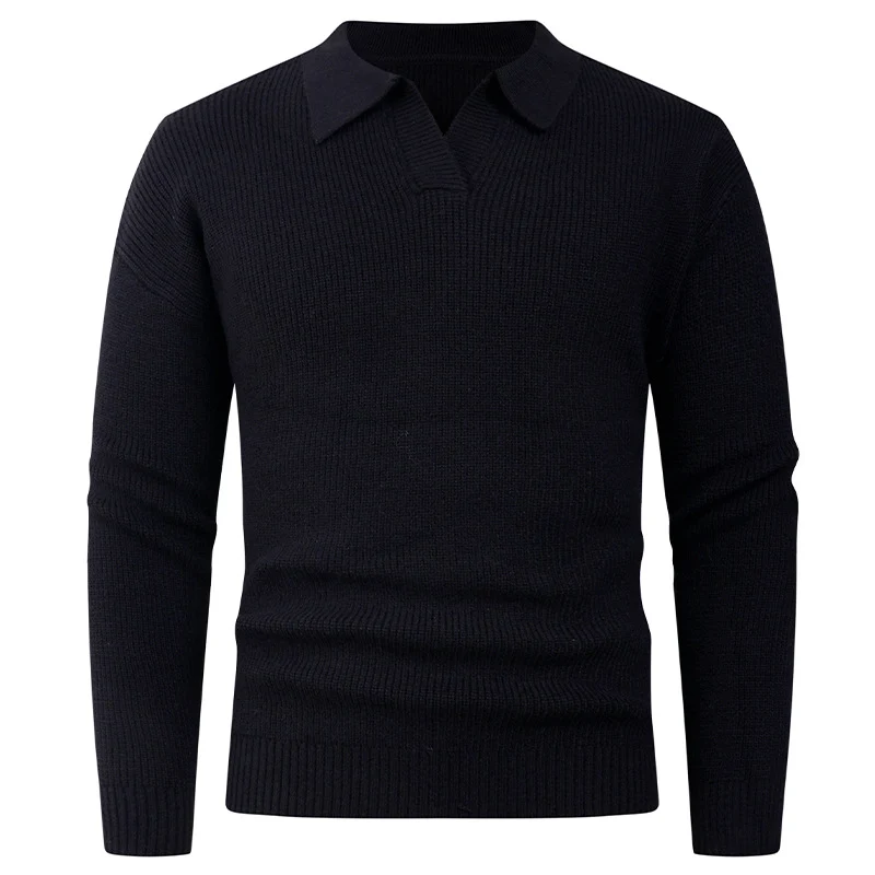 Herren Feines Strick-Poloshirt mit Hemdkragen und geripptem Saum Nord Taschen