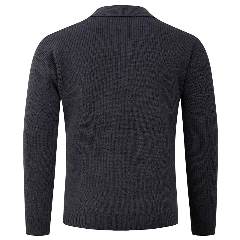 Herren Feines Strick-Poloshirt mit Hemdkragen und geripptem Saum Nord Taschen