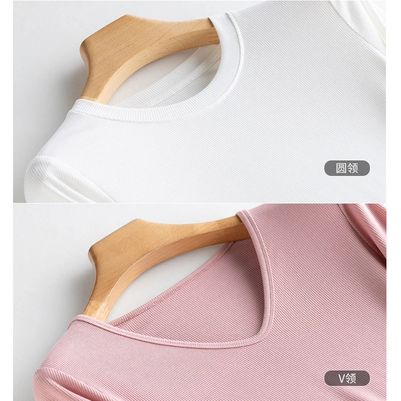 Damen Langarm-Feinrippshirt aus weichem Modal-Baumwollmix mit Rundhalsausschnitt Nord Taschen