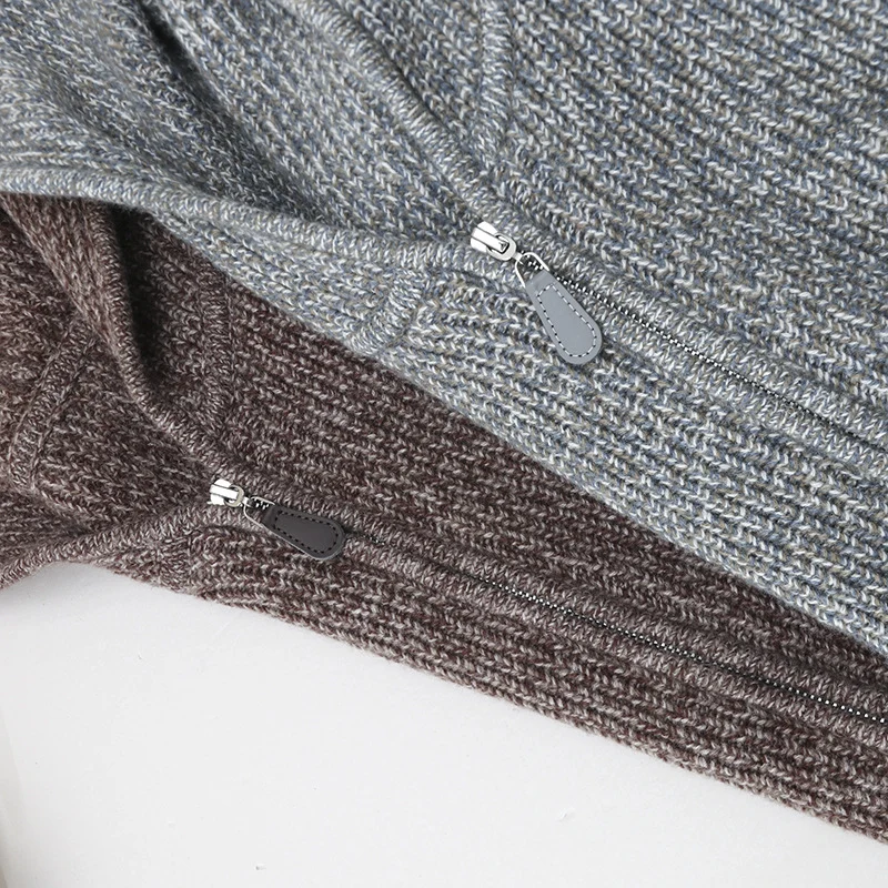 Damen Grobgestrickte Kapuzenjacke mit durchgehendem Reißverschluss und Raglanärmeln Nord Taschen