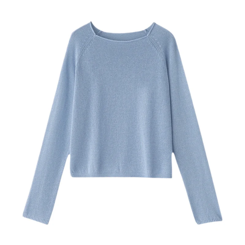 Damen Feinstrickpullover mit Raglanärmeln und weiter Passform Nord Taschen