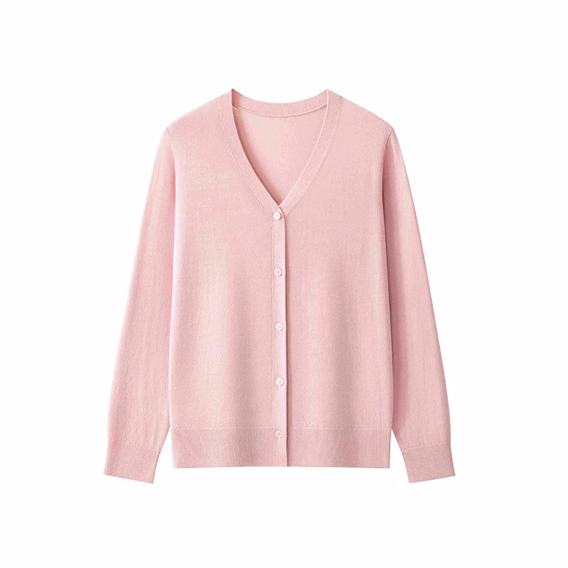 Damen Feinstrick-Cardigan mit V‑Ausschnitt, durchgehender Knopfleiste und leichtem Fall Nord Taschen