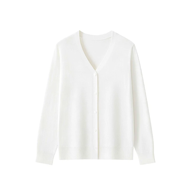 Damen Feinstrick-Cardigan mit V‑Ausschnitt, durchgehender Knopfleiste und leichtem Fall Nord Taschen