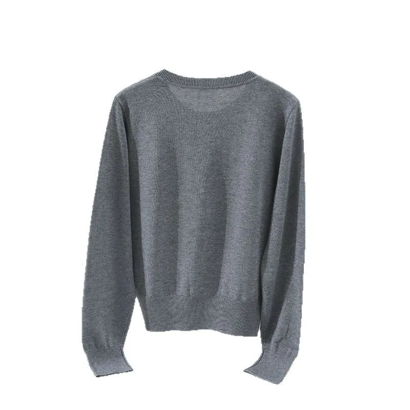 Damen Feinstrick-Cardigan mit Rundhalsausschnitt und Perlmuttknöpfen Nord Taschen