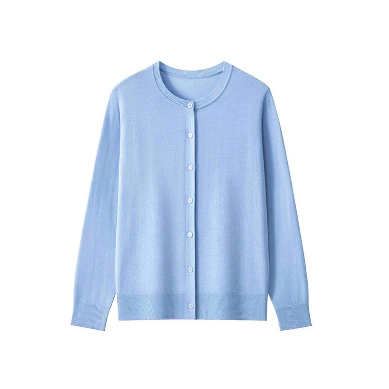 Damen Feinstrick-Cardigan mit Rundhalsausschnitt und Knopfleiste Nord Taschen
