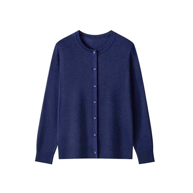 Damen Feinstrick-Cardigan mit Rundhalsausschnitt und Knopfleiste Nord Taschen