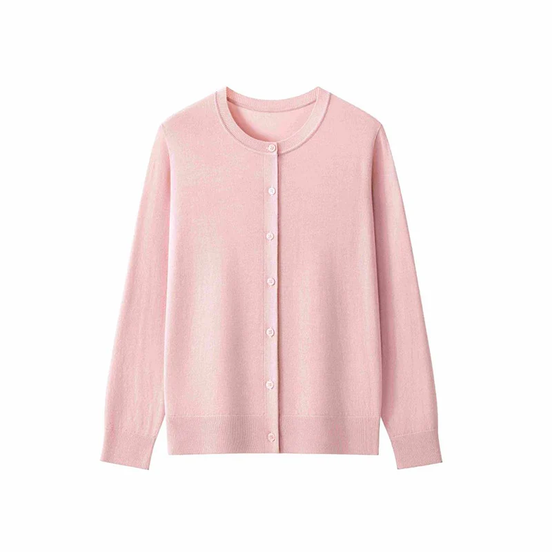 Damen Feinstrick-Cardigan mit Rundhalsausschnitt und Knopfleiste Nord Taschen